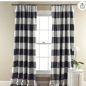Grey Stripe Blackout Curtains
